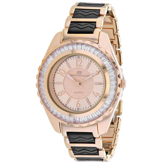 Oceanaut Lucia women's watch rose gold dial with crystal bezel and black ceramic link band on Tampa Home & Garden Store
