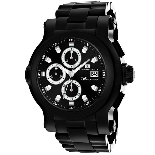 Oceanaut Baccara XL black stainless steel chronograph watch with white subdials and date on Tampa Home & Garden Store