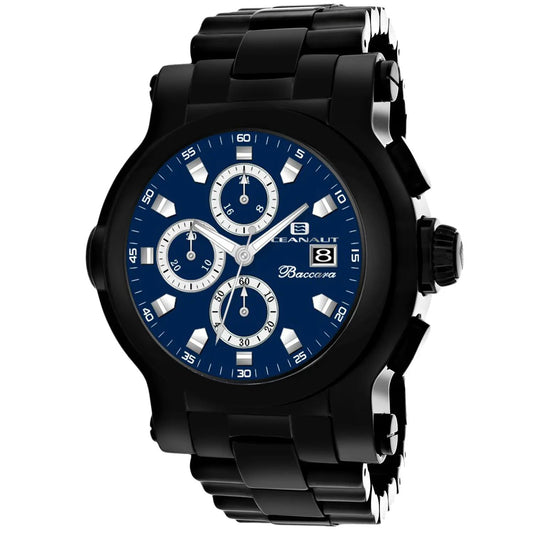 Watch Oceanaut Baccara XL blue dial stainless steel black bracelet chronograph on Tampa Home & Garden Store