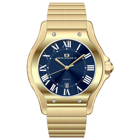 Oceanaut Rayonner men's gold-tone quartz watch with blue dial and Roman numerals on Tampa Home & Garden Store