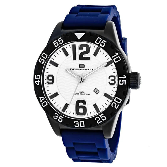 Oceanaut Aqua One men’s watch with white dial and blue silicone strap on Tampa Home & Garden Store