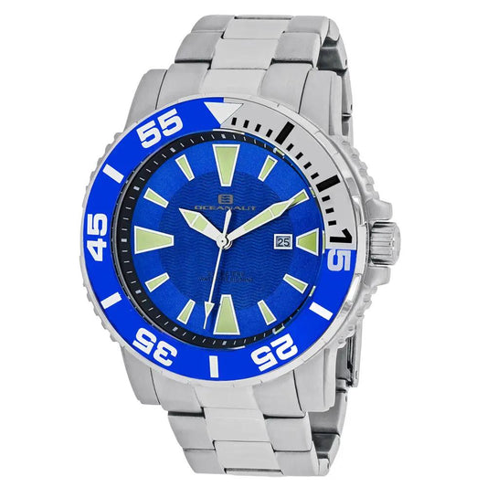 Oceanaut Marletta blue dial stainless steel watch with blue bezel and date window on Tampa Home & Garden Store