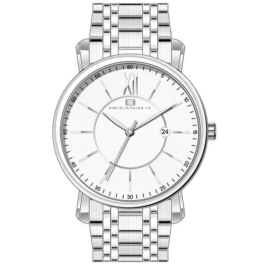 Oceanaut Men's Expedition stainless steel watch with silver dial and date window on Tampa Home & Garden Store