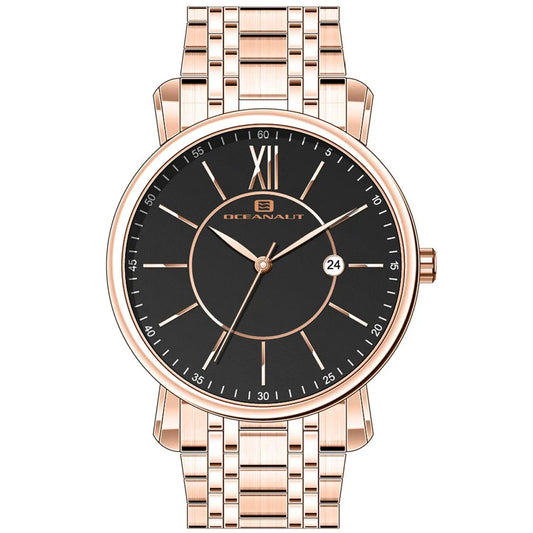 Oceanaut Expedition men's watch with rose gold stainless steel bracelet and black dial on Tampa Home & Garden Store