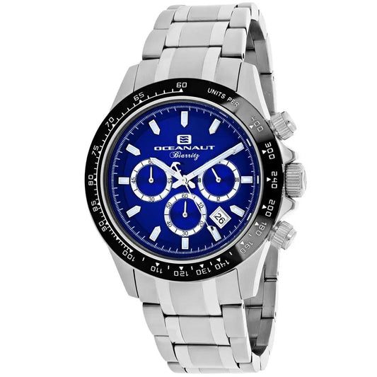 Oceanaut Biarritz stainless steel watch with blue dial and chronograph subdials on Tampa Home & Garden Store