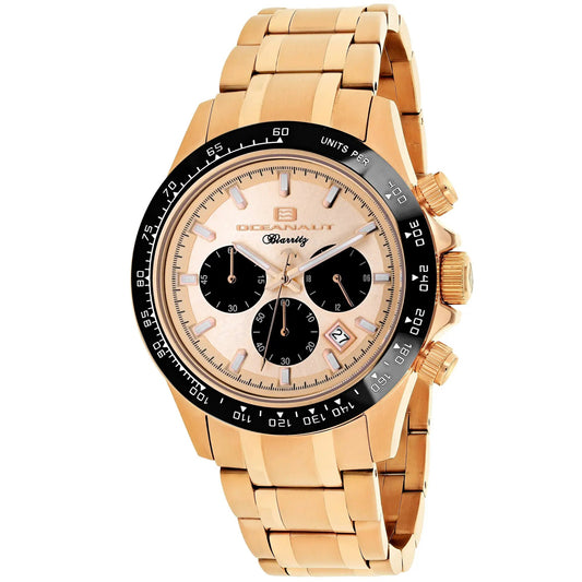 Oceanaut Biarritz mens watch rose gold dial with black bezel and link bracelet on Tampa Home & Garden Store