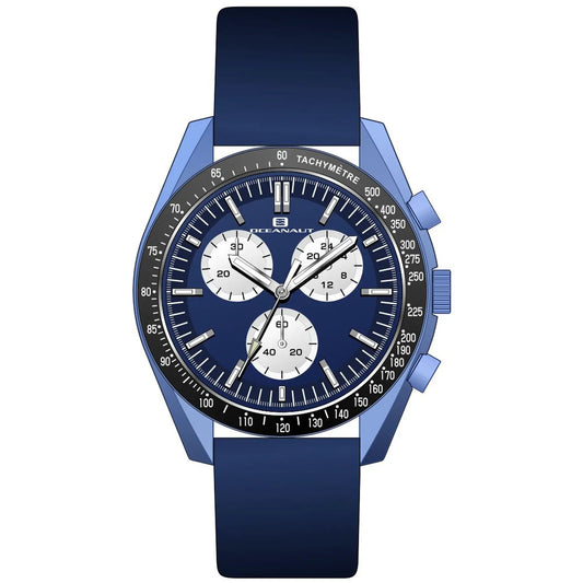 Oceanaut Orbit men's watch with blue dial, chronograph subdials, tachymeter bezel, blue strap on Tampa Home & Garden Store