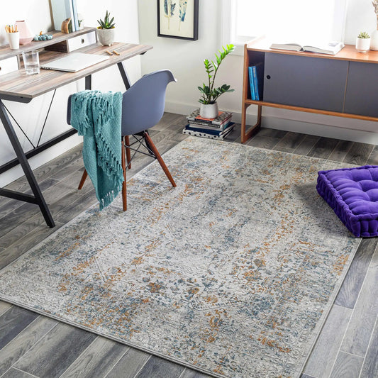 Ochlock Textured Luxe Area Rug Taupe and Blue by Boutique Rugs in taupe blue hues on Tampa Home & Garden Store