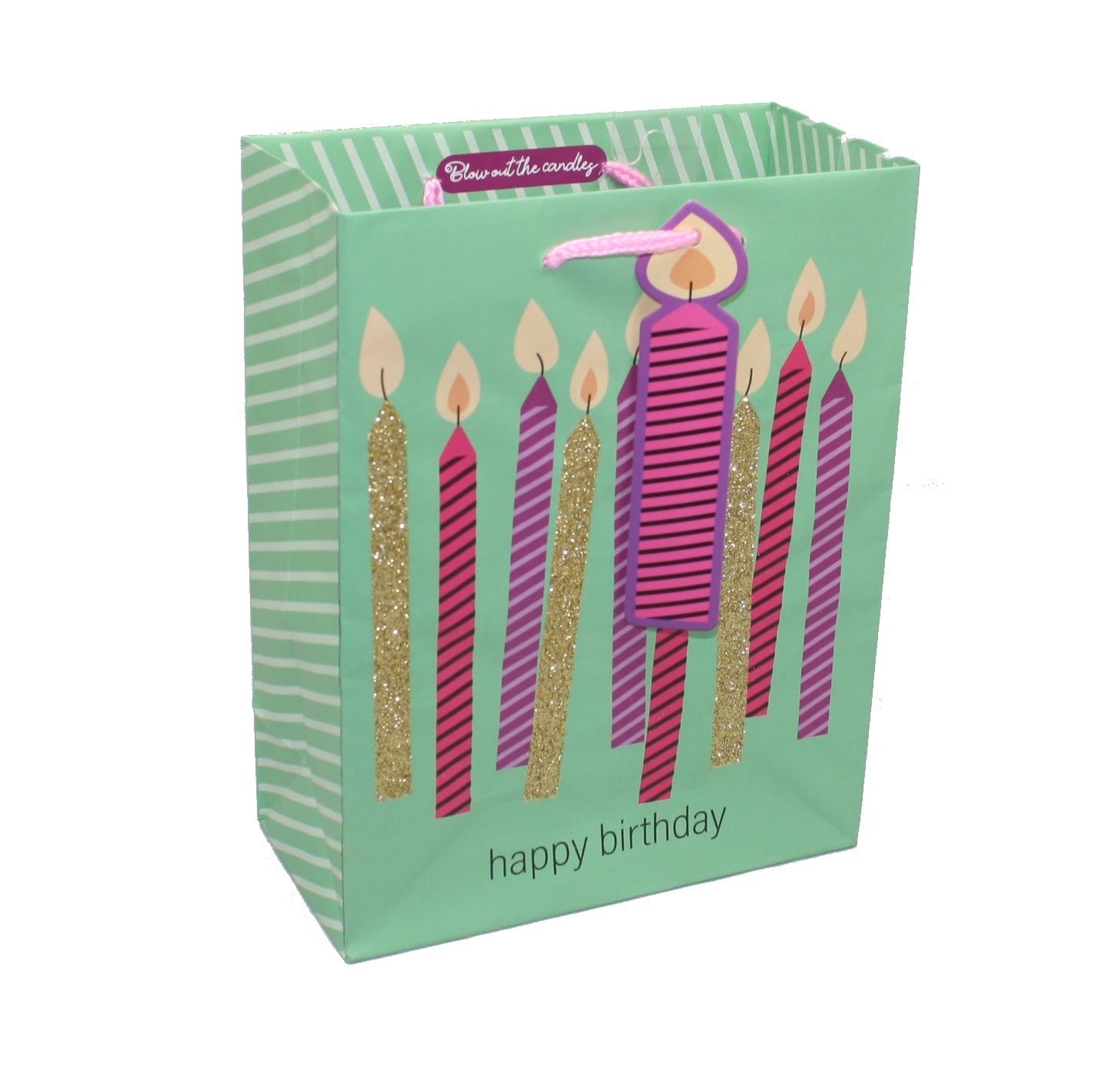 Bolsa de regalo con velas de feliz cumpleaños