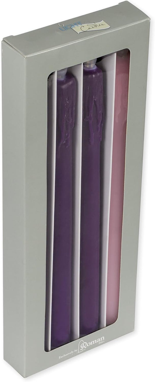LED Advent Candle Set - 10 Inch - 4-piece