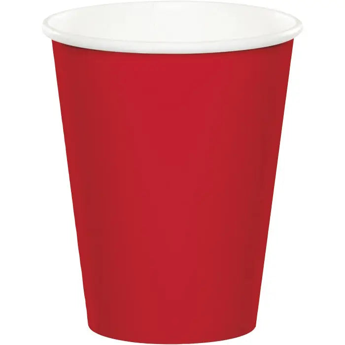 Gobelets en papier rouges de 255 ml pour boissons chaudes et froides