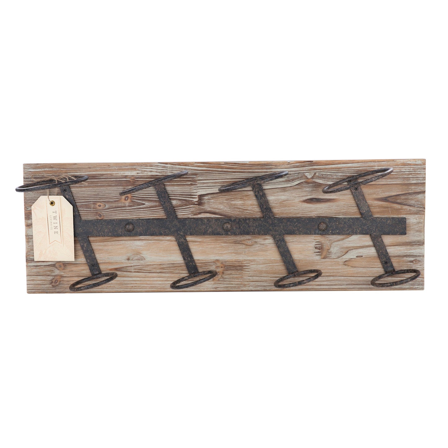 Traditional Wood and Metal Wall Wine Rack