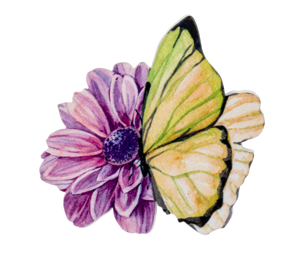 Butterfly Screen Door Magnets and Flowers magnet with pink-purple flower on Tampa Home & Garden Store