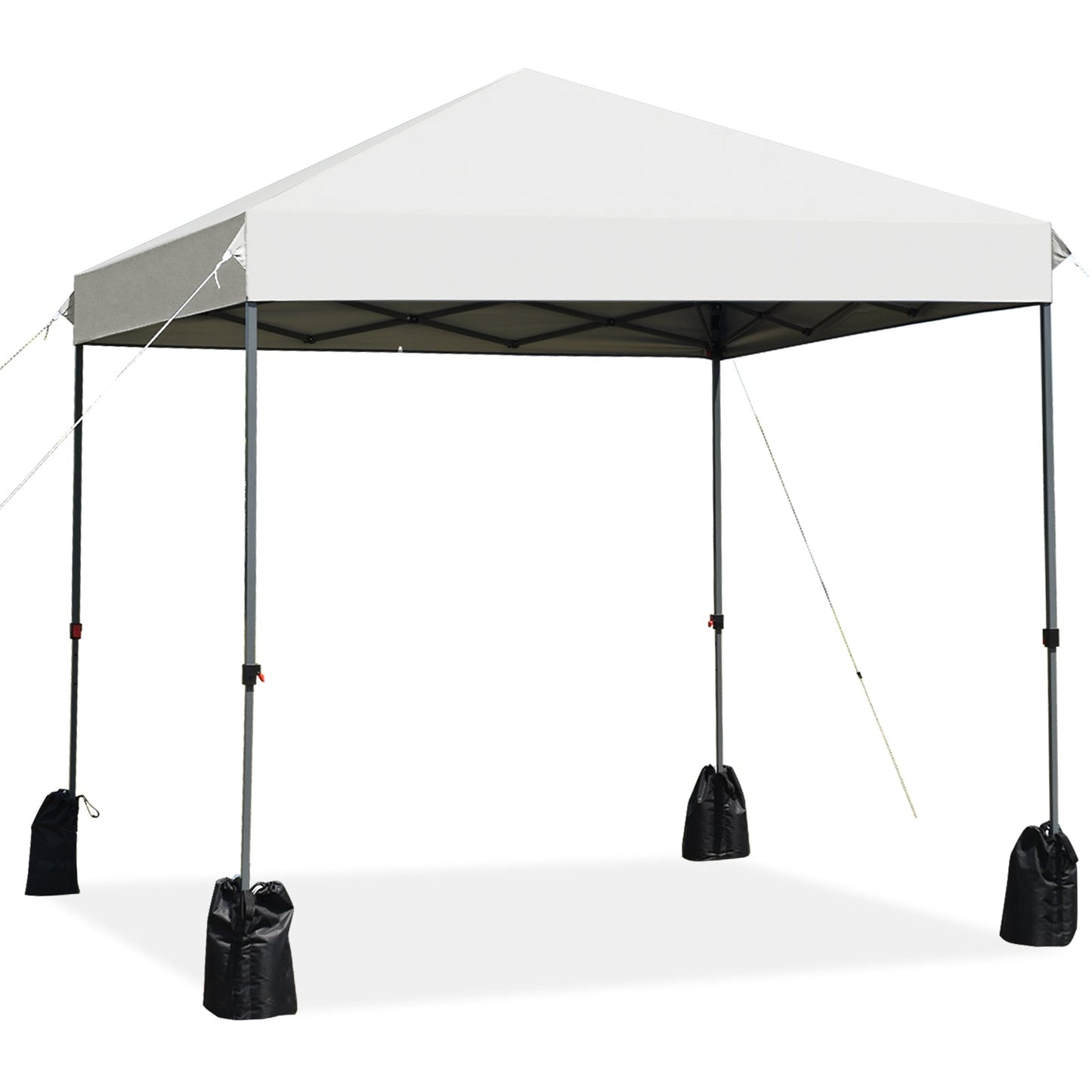 GemGear 8x8 ft outdoor pop-up canopy tent with roller bag, white canopy, steel frame on Tampa Home & Garden Store