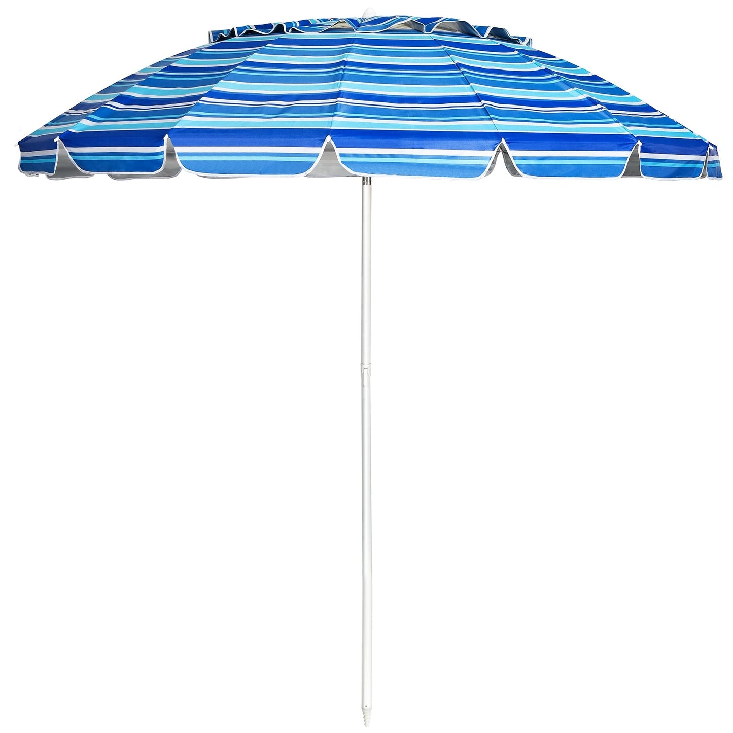 8FT Portable Beach Umbrella with Sand Anchor and Tilt Mechanism for Garden and Patio-Multicolor