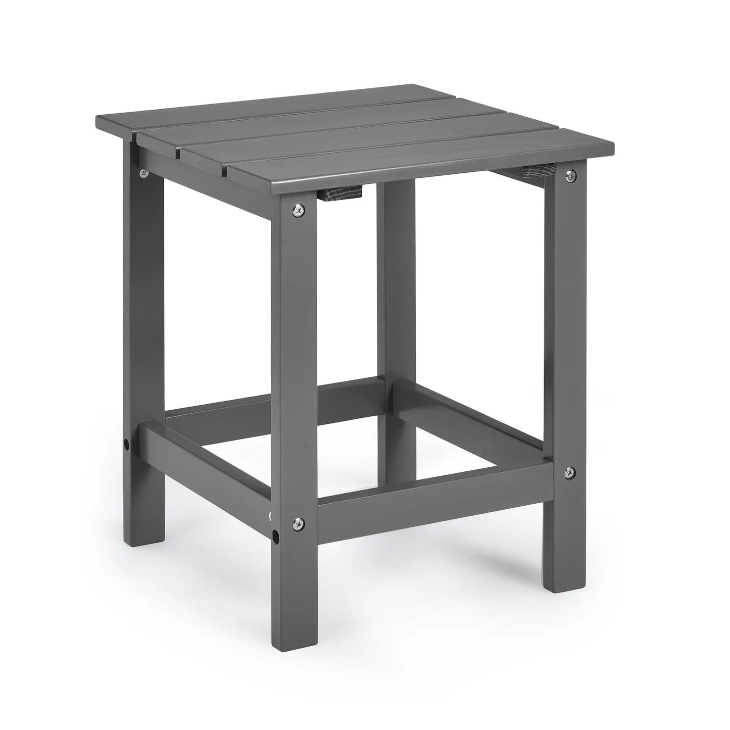 15 Inch Patio Square Wooden Slat End Side Coffee Table for Garden-White - Tampa Home & Garden Store