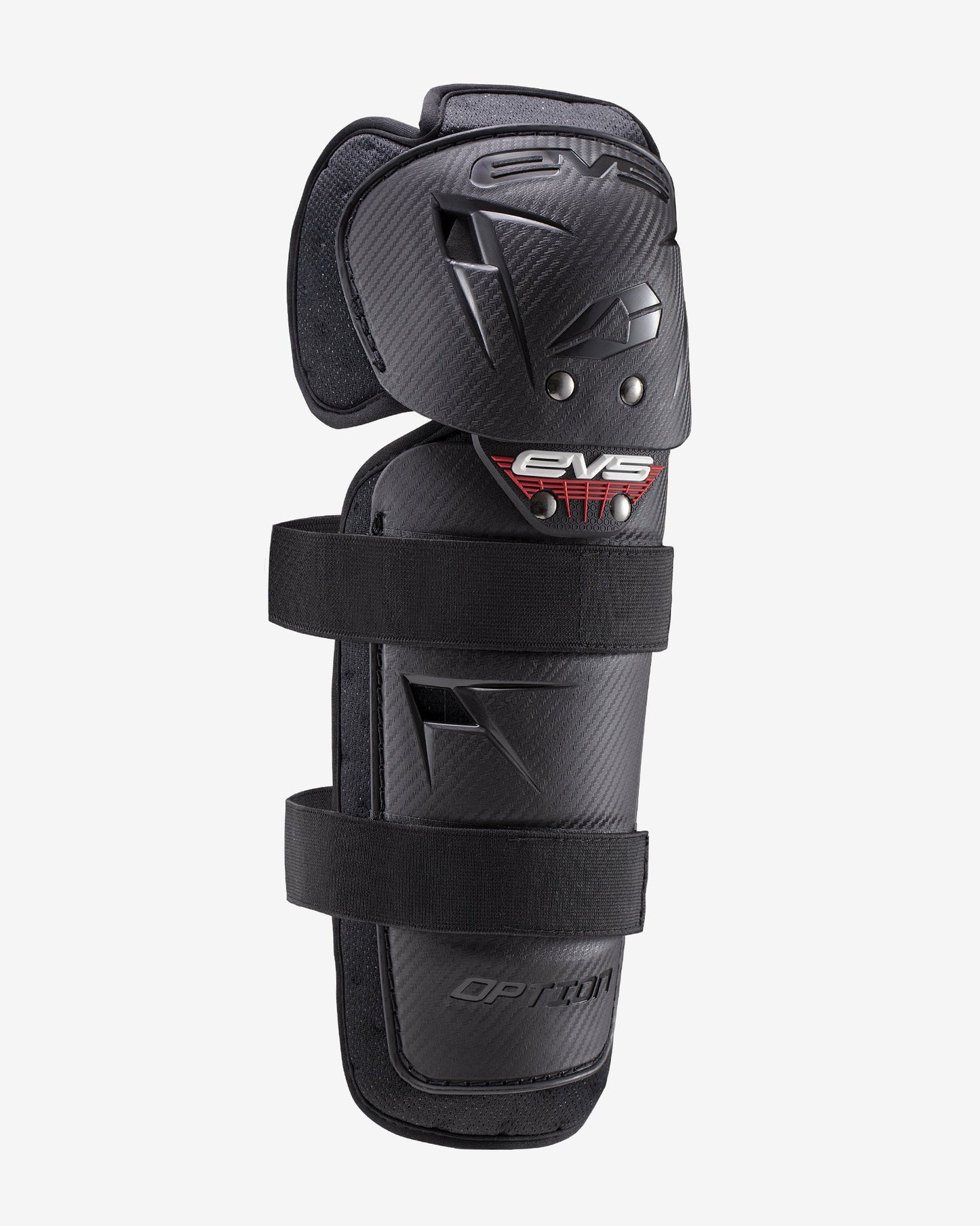 Option Knee Guard black carbon-fiber knee pad with full knee-to-shin coverage EVS Sports on Tampa Home & Garden Store