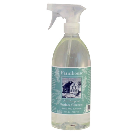 Farmhouse Sage and Juniper All-Purpose Surface Cleaner spray bottle, turquoise label, 26.5 oz on Tampa Home & Garden Store
