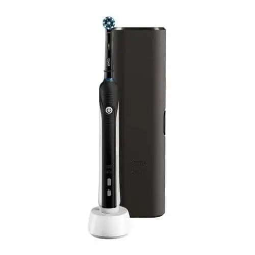 Oral-B PRO 1 Black Edition Cross Action Rechargeable Toothbrush with white charging stand on Tampa Home & Garden Store