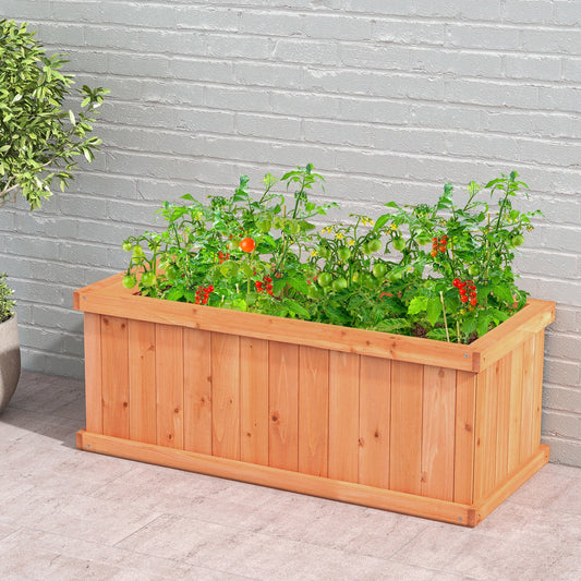 Raised Garden Bed Wooden Planter Box with 4 Drainage Holes and Detachable Bottom Panels-Orange - Tampa Home & Garden Store