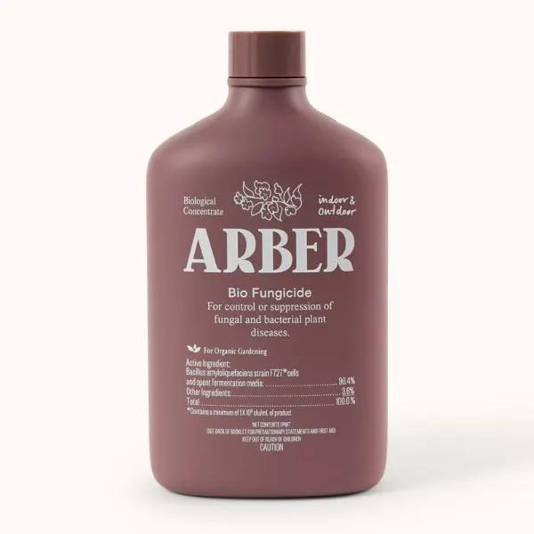 Arber Bio Fungicide bottle, dusty rose plastic, organic disease control for plants on Tampa Home & Garden Store