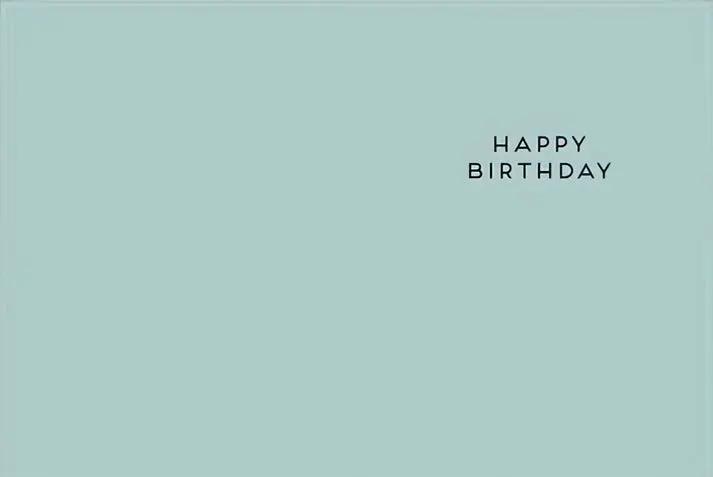 Birthday card mint green cover with minimalist Happy Birthday on front on Tampa Home & Garden Store