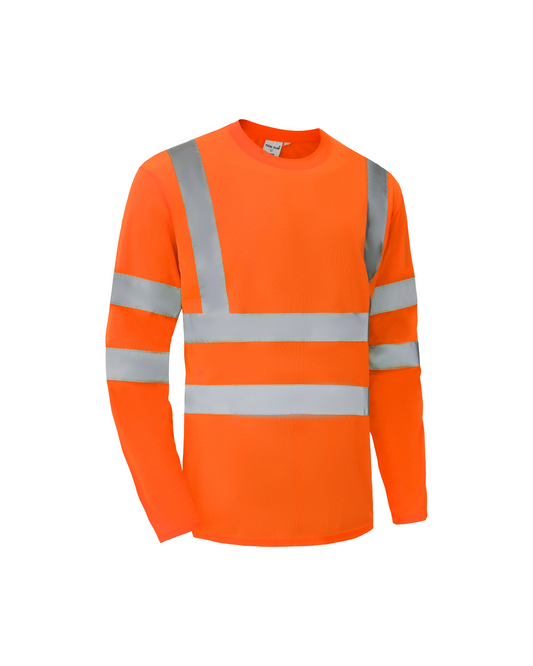 Kiwi Ideal Club Orange high-visibility long-sleeve shirt with reflective chest and arm bands on Tampa Home & Garden Store