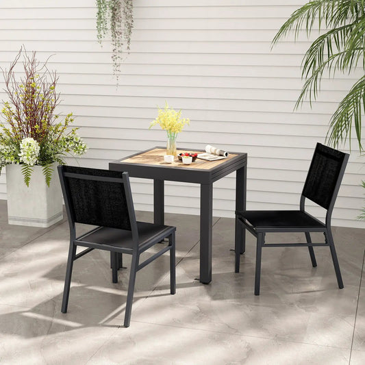 Outdoor Dining Chairs with Breathable Seat and Backrest for Backyard Porch Poolside-1 Piece - Tampa Home & Garden Store