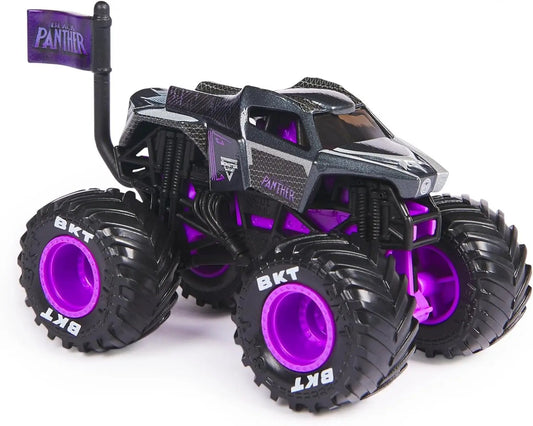Monster Jam Black Panther 1:64 die-cast monster truck with black body and purple rims on Tampa Home & Garden Store