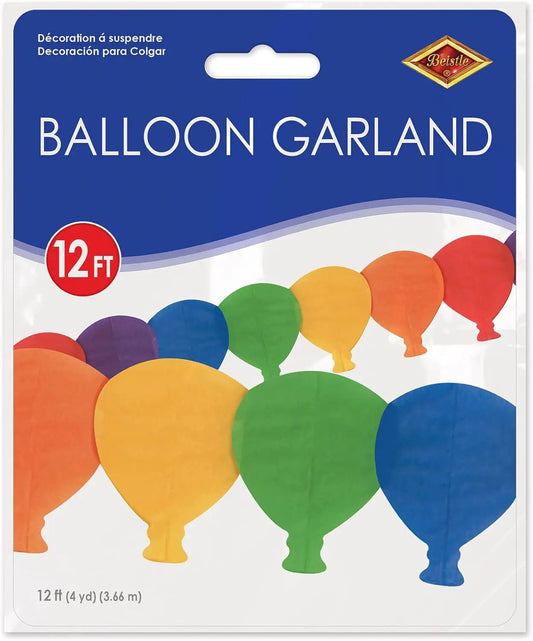 12 ft balloon garland set by Beistle with colorful balloons for party décor on Tampa Home & Garden Store