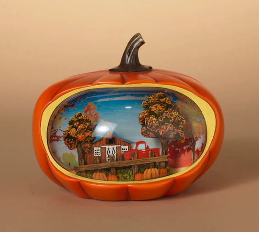 Lighted Spinning Water Globe Harvest Pumpkin - Tampa Home & Garden Store