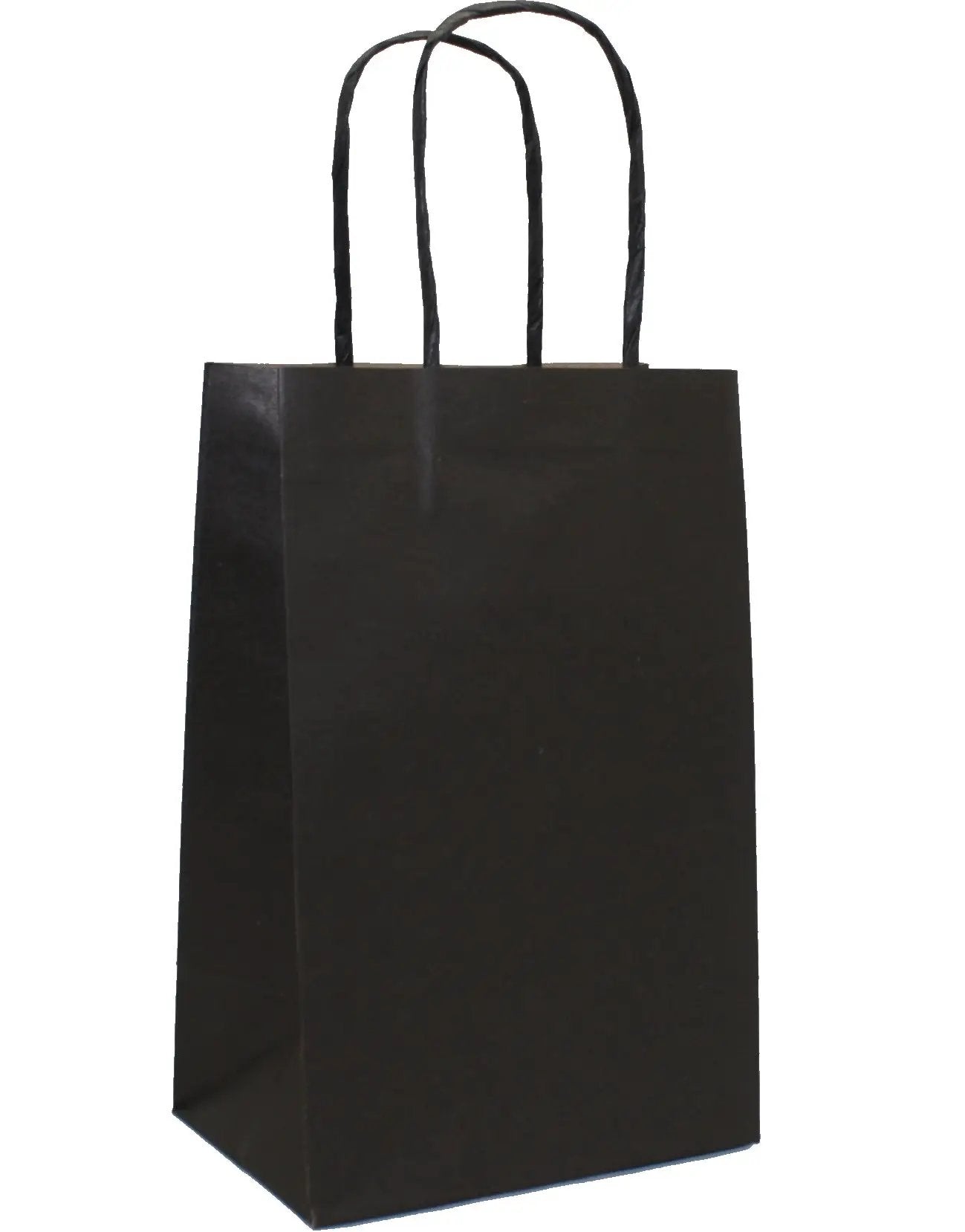 Jr Cub Kraft Gift Bag Black with twisted black handles for gifts and favors on Tampa Home & Garden Store