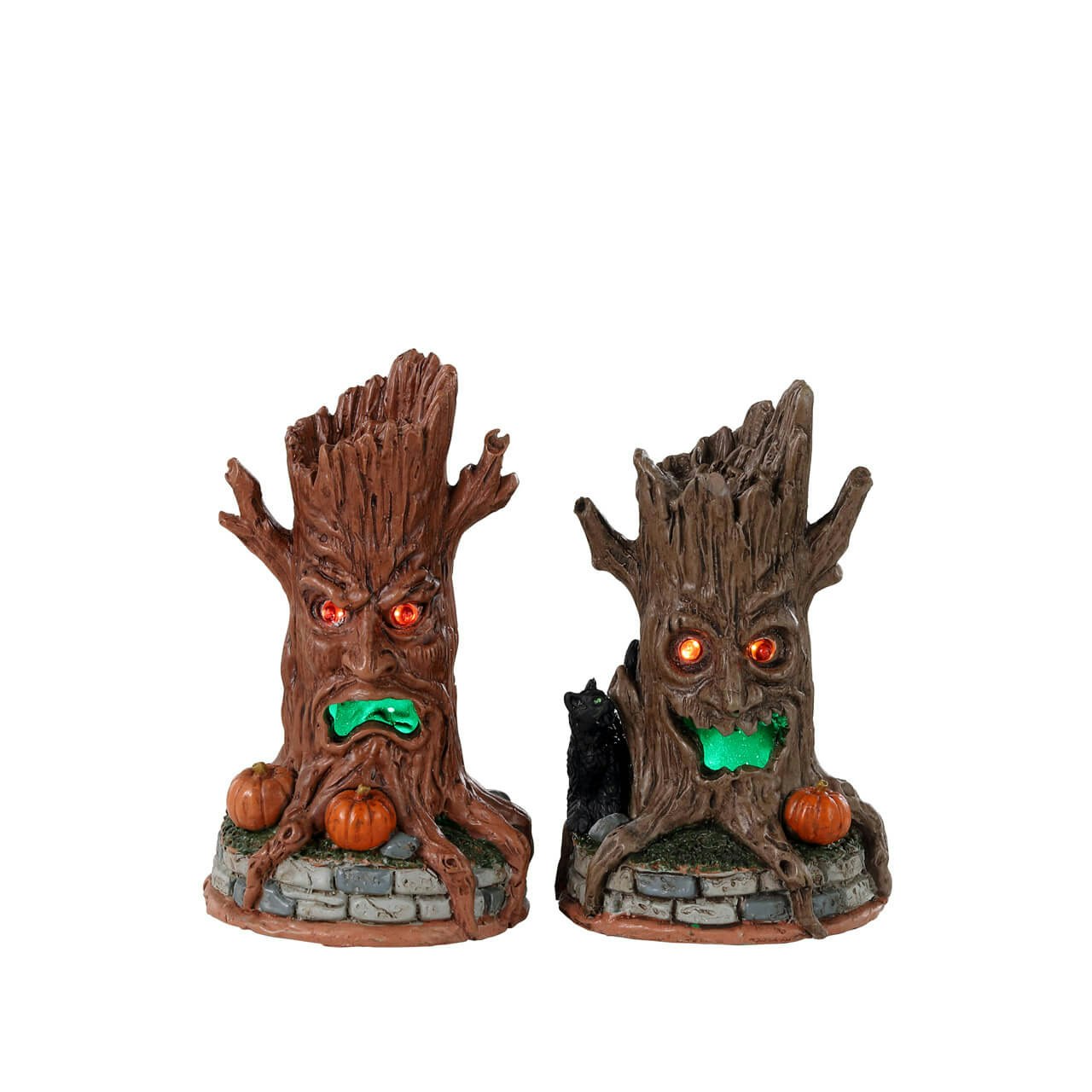 Troncos de árboles embrujados - Conjunto iluminado de 2 piezas