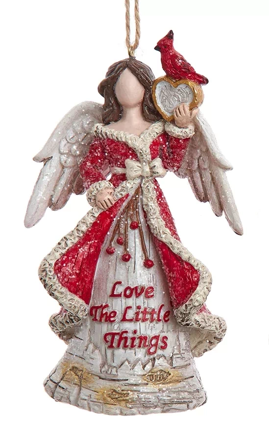 Adorno de ángel sin rostro con bayas de abedul - Love The Little Things