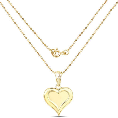 Gold-tone heart pendant necklace with two chains, 7.05g pendant on Tampa Home & Garden Store