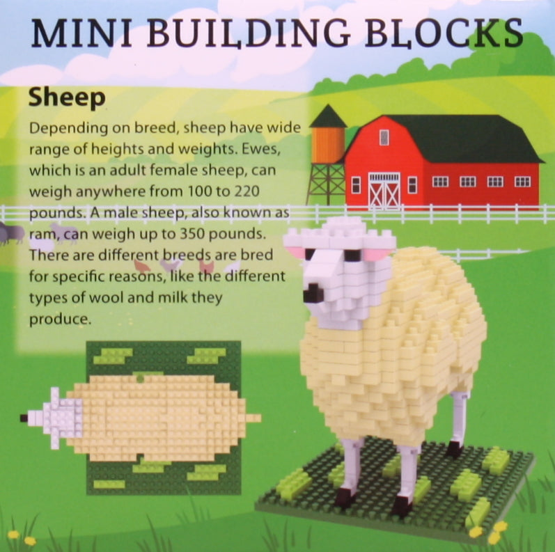 Mini Building Blocks Farm Sheep Kit figure, interlocking blocks by Country Christmas Loft on Tampa Home & Garden Store
