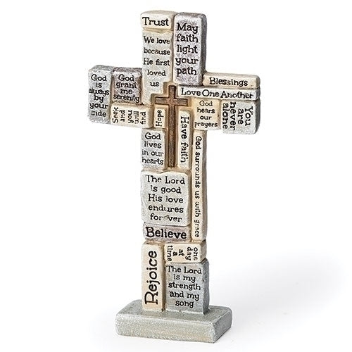 Recuerdo de cruz de palabras - 4,5 pulgadas de alto