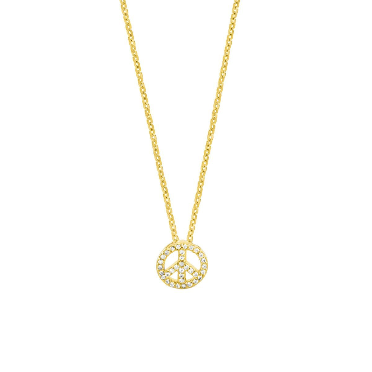 Gold-tone kids peace sign necklace by Lauren G Adams, Girl's Collection, rhinestone pendant on Tampa Home & Garden Store