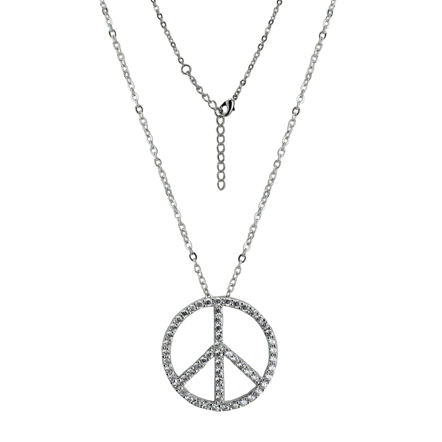 Pave Peace pendant necklace in silver-tone with crystal pave by Lauren G Adams on Tampa Home & Garden Store