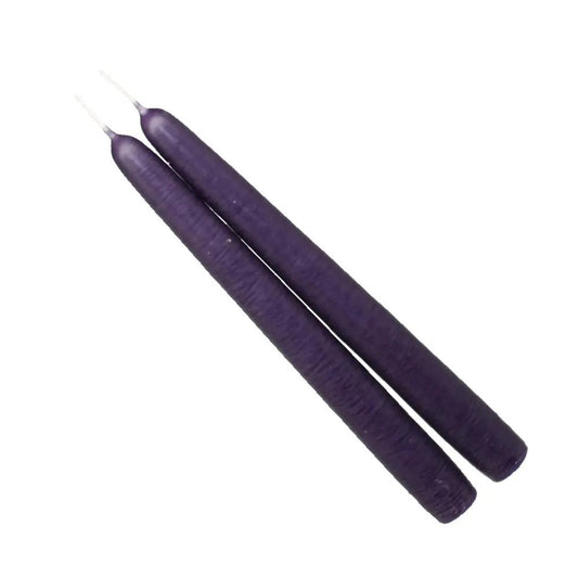 Mole Hollow Taper Pair plum purple 12 and 8 inch candles, The Country Christmas Loft on Tampa Home & Garden Store