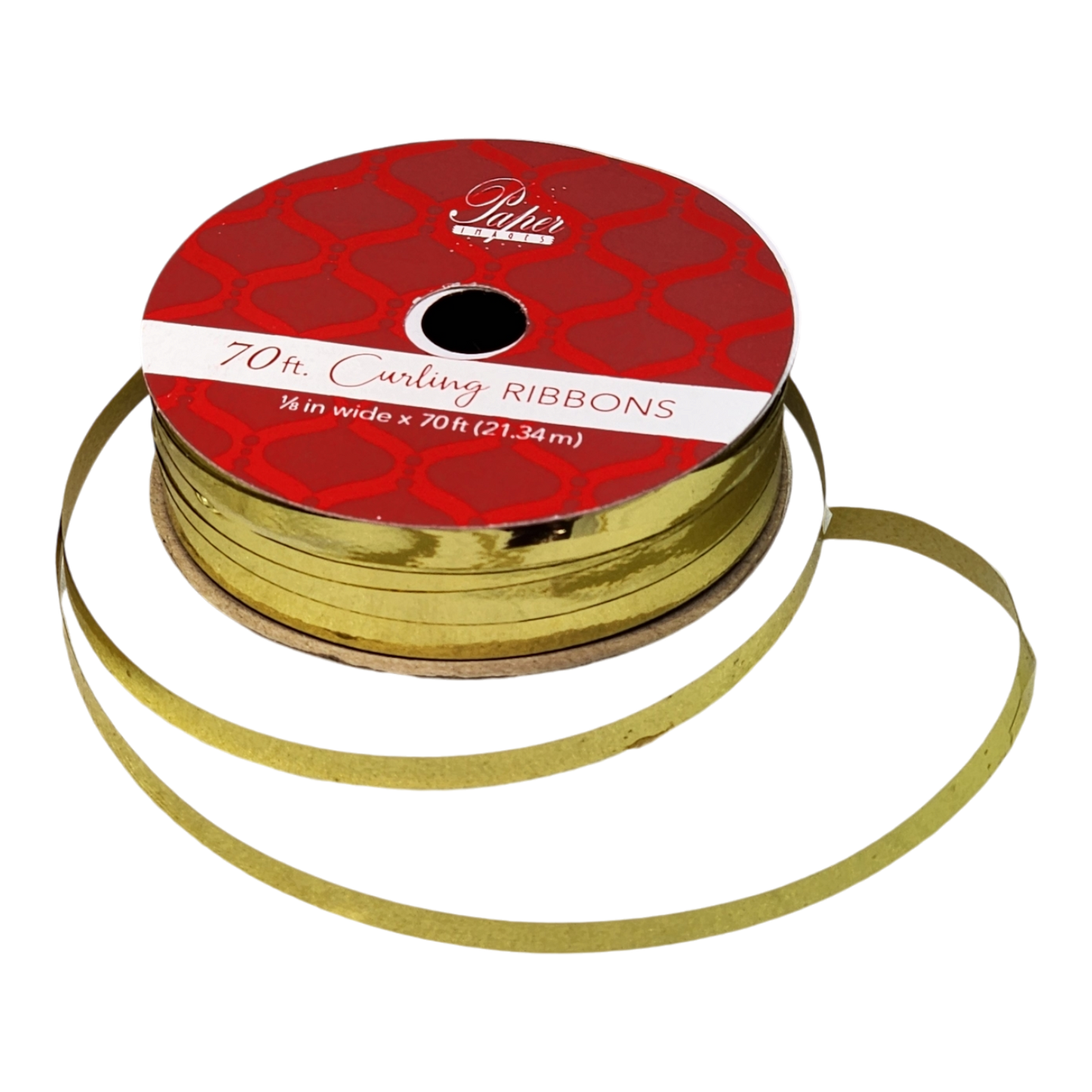 Gold 1/8 in curling ribbon, 70 ft spool for gift wrapping on Tampa Home & Garden Store