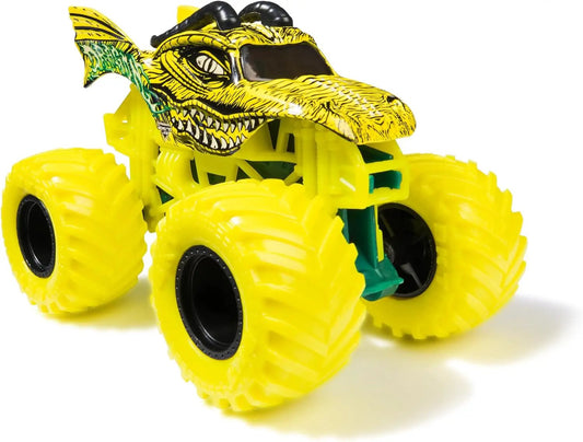Dragon Monster Jam 1:64 scale monster truck toy, yellow dragon-head design with oversized tires on Tampa Home & Garden Store