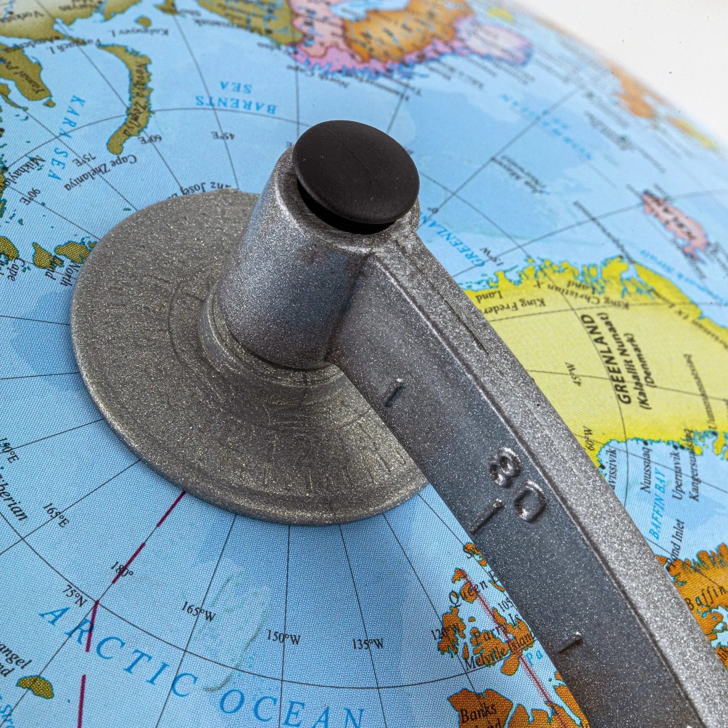 Pacific Globe 12-Inch Ocean Globe Blue desk globe with gray metal base on Tampa Home & Garden Store