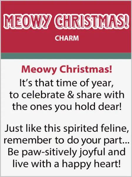 Meowy Christmas Cat Charm Gold & White kitty pendant, Gift Shoppe jewelry on Tampa Home & Garden Store