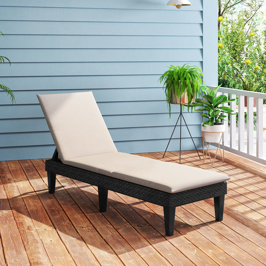 Patio Lounge Chair 3-Position Adjustable Backrest and Cushion - Tampa Home & Garden Store