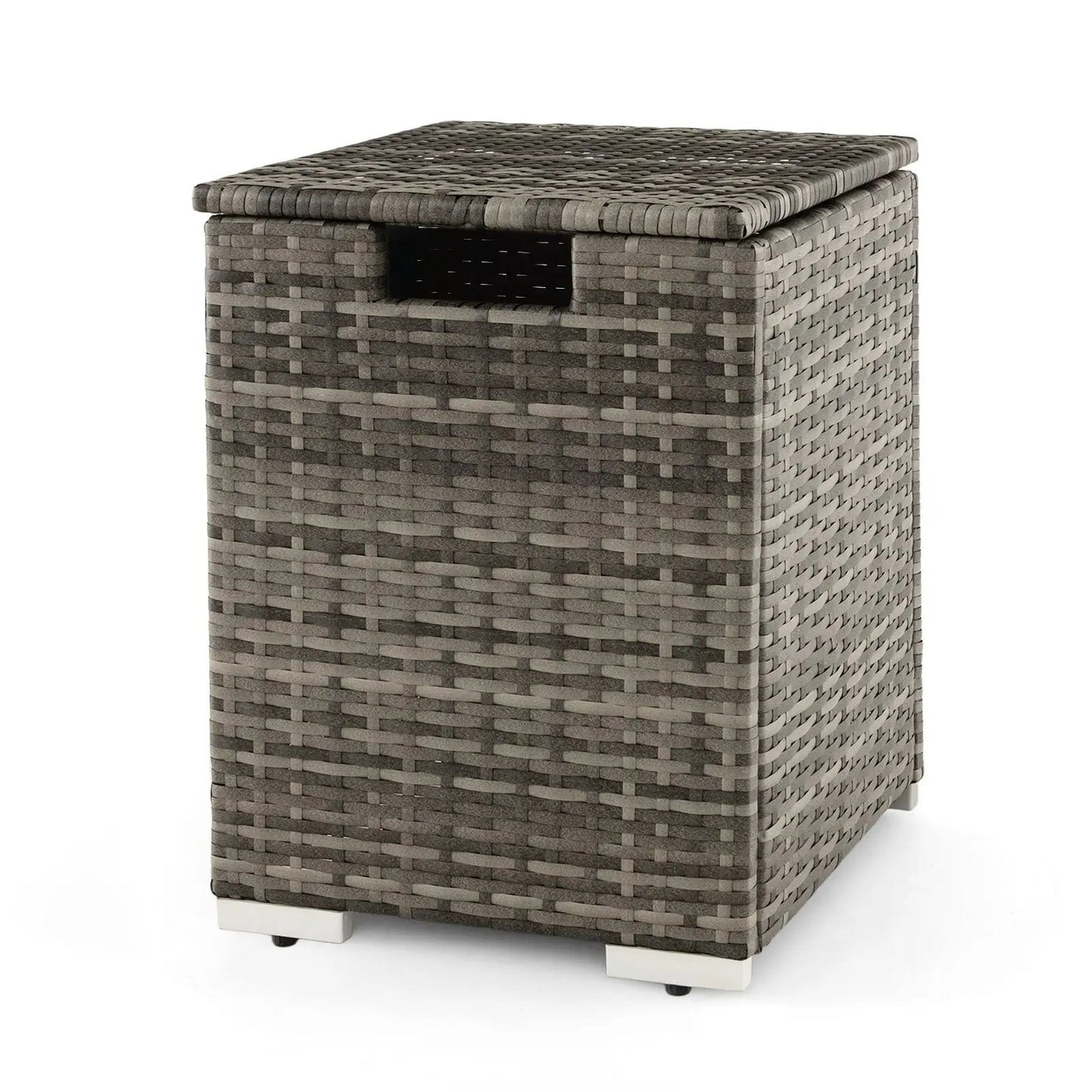 2-in-1 patio rattan propane tank cover and table, DirectDeals, dark brown wicker on Tampa Home & Garden Store