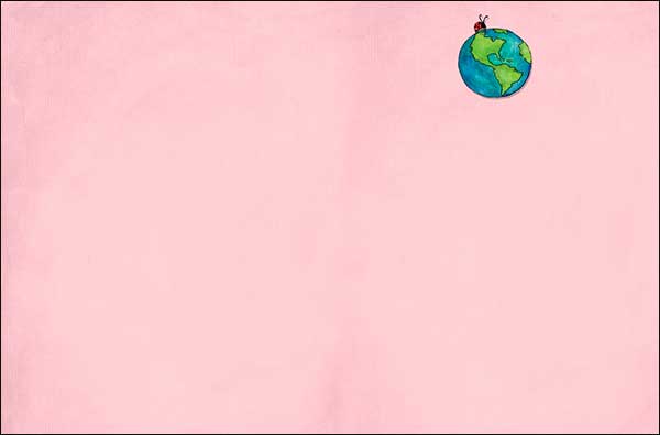 You Make The World A Better Place Blank Card pink greeting card with Earth in corner on Tampa Home & Garden Store