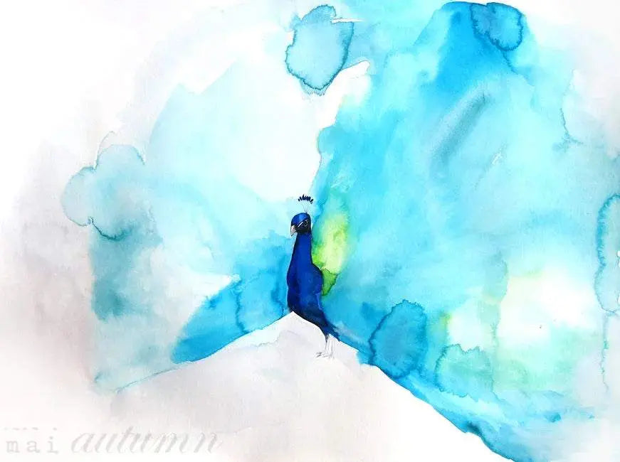 Lámina artística Pavo real III – Arte de pared de naturaleza y fauna archivístico