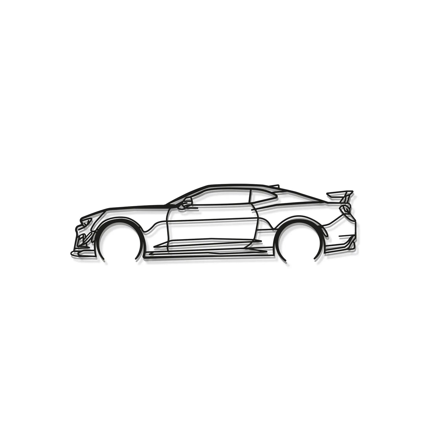 Camaro ZL1 detailed metal wall art line drawing side view car on Tampa Home & Garden Store