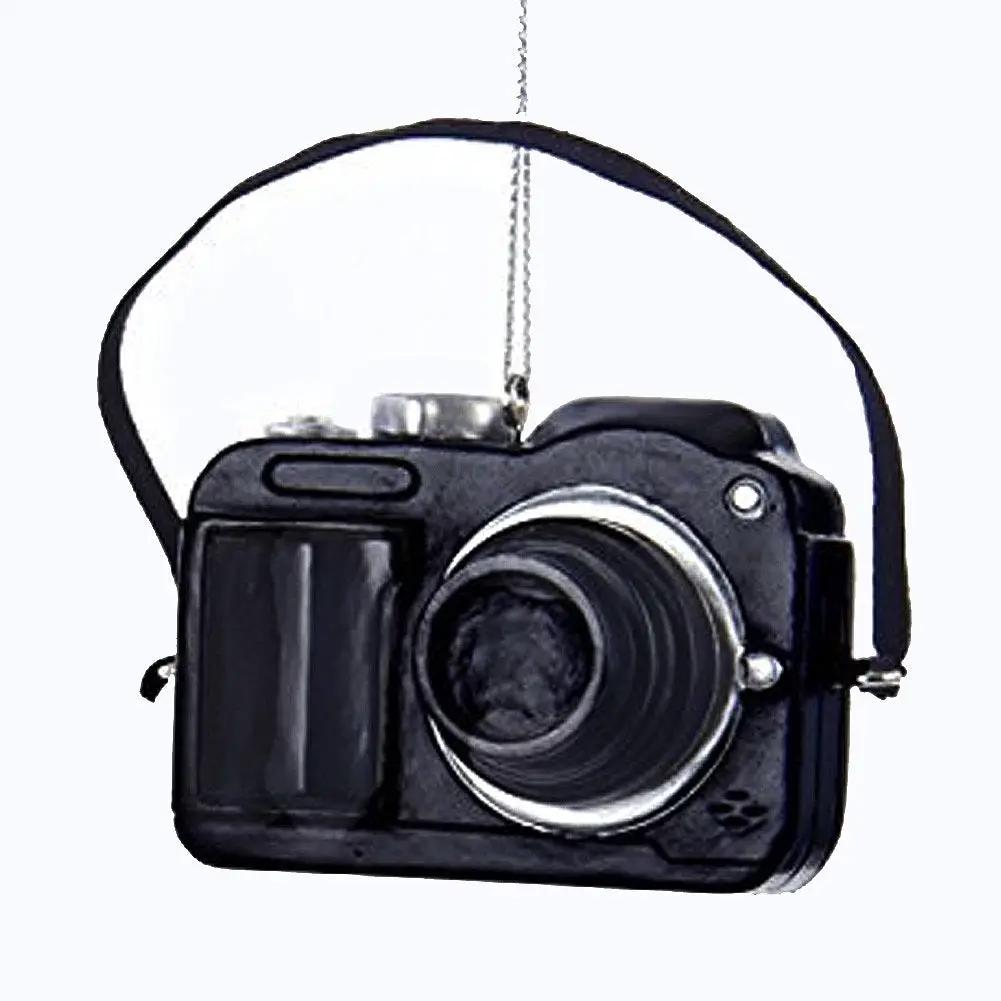 Kurt Adler black camera ornament 2.5-inch digital with silver lens ring for Christmas decor on Tampa Home & Garden Store